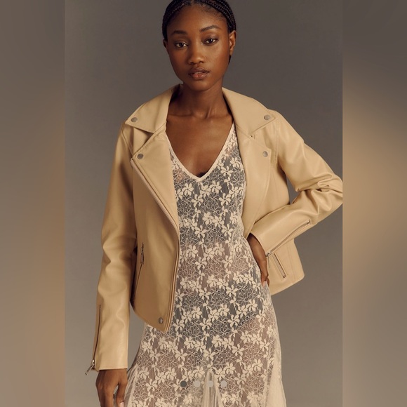 Anthropologie Jackets & Blazers - Anthropologie Saige Faux-Leather Moto Jacket Sz PXL NWT